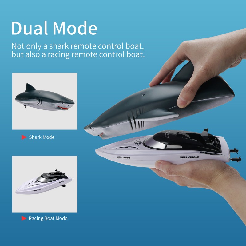wish2.4G simulation shark remote control boat high-speed and long-lasting endurance children's electric water boat toy boat