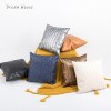 Simple light luxury PU leather pillow cover living room sofa waist pillow back cushion cover model room woven leather pillow