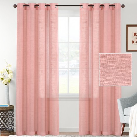 Linen window screen is translucent and impenetrable. Modern simple pure color American finished window screen living room children's curtain