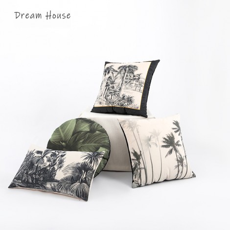 American country retro Plush printed pillow cover living room sofa pillow cushion light luxury model room pillow