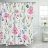 Home shower curtain watercolor flower plant tropical leaf shower curtain set printed Polyester Waterproof Shower Curtain