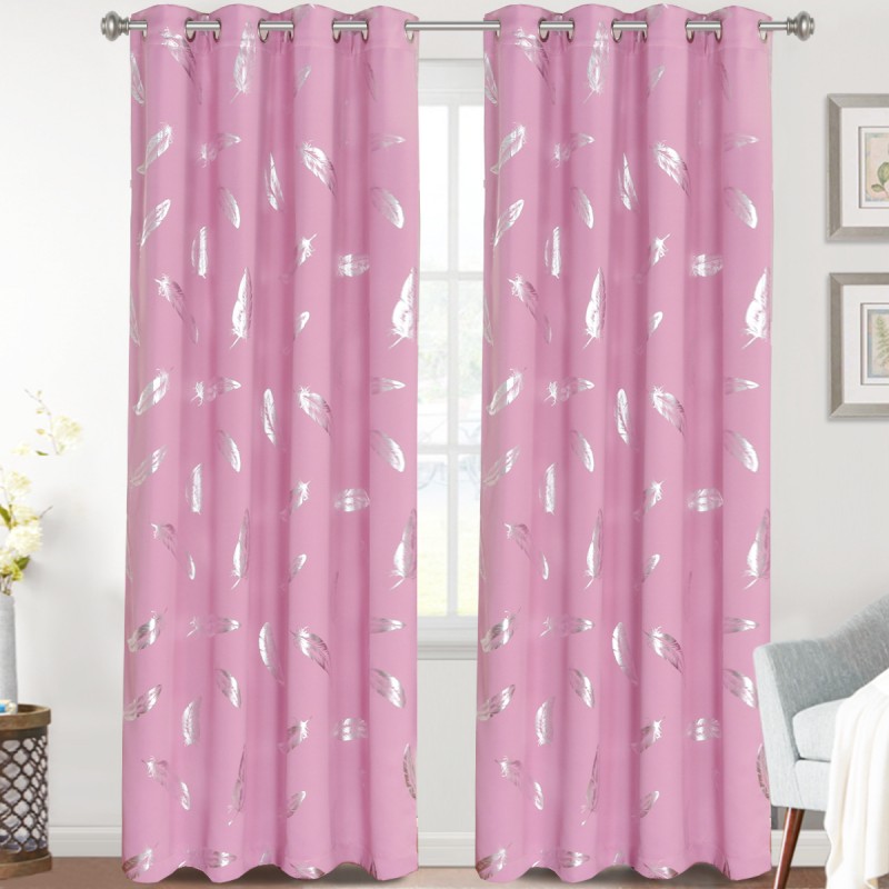 Hot silver shading cloth high-grade shading curtain finished perforated curtain American children's bedroom style curtain cloth