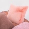 Modern simple Plush solid color pillow cushion imitation rabbit hair pillow bedside pillow cover waist cushion sofa waist pillow