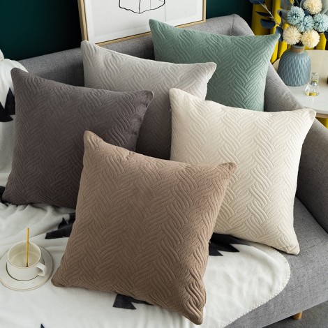Home Lisi velvet pillow case simple solid color sofa pillow case office cushion cover
