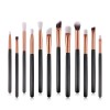 12 eye makeup brush sets, beauty tools, wooden handle, eye shadow brush, portable nylon hair eye shadow brush.