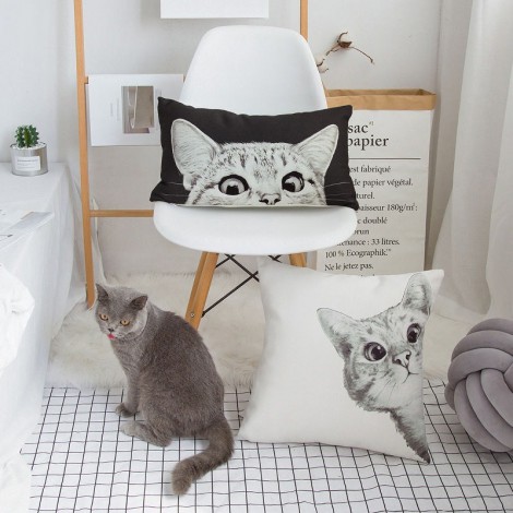 Cat pillow cover living room sofa pillow back cushion office waist cushion back pillow bedside bay window large back
