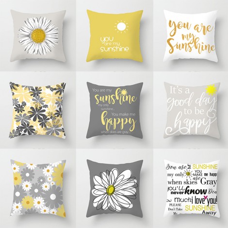 Home pillow case Daisy pillow case living room sofa decorative pillow case