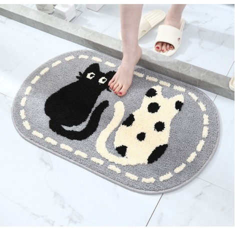 Cartoon cute cat bathroom toilet water absorbent non slip floor mat simple household bedroom door mat