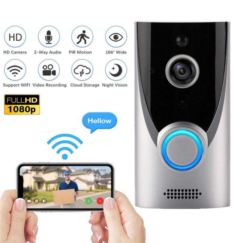 Intercom doorbell Hd 1080p low power remote monitoring security ubox Night Vision Wireless WiFi visual doorbell