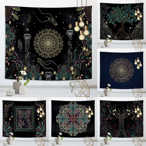 Mandala tapestry bedroom decorative cloth ins style simple art Bohemian hanging cloth live broadcast background cloth