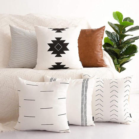 Linen geometric line pillow cover sofa cushion cover Office Square bedside sofa backrest cushion