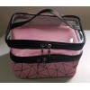 Double layer cosmetic bag box lattice portable women's makeup artist multifunctional storage, washing and makeup