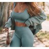 European and American knitted sexy women's sports short sleeve shorts fitness clothes seamless Yoga suit 