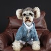 Pet clothes spring and summer old flower denim shirt Teddy Schnauzer method firewood dog cat than bear dog clothes