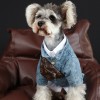 Pet clothes spring and summer old flower denim shirt Teddy Schnauzer method firewood dog cat than bear dog clothes