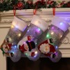 2021 Christmas stockings gift bag gray with lights Christmas Eve Christmas decoration Candy Bag Christmas Tree Pendant