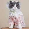 Cat spring and summer small and medium-sized dog thin printed lace top Maltese blue cat jiafeixi pet clothes