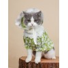 Cat spring and summer small and medium-sized dog thin printed lace top Maltese blue cat jiafeixi pet clothes
