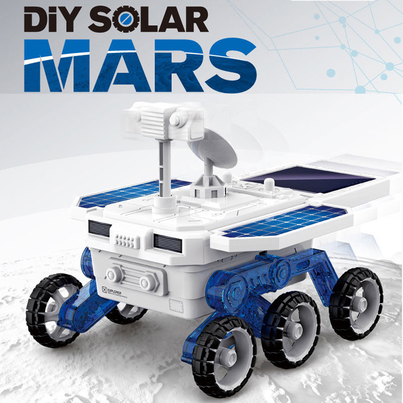 Scientific experiment STEM children DIY assembled solar planet rover electric self-assembled model toy