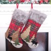 Kaicheng Christmas decoration red lattice Plush Christmas socks large Christmas gift bag children's Candy Bag Pendant