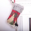 Kaicheng Christmas decoration red lattice Plush Christmas socks large Christmas gift bag children's Candy Bag Pendant