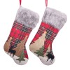 Kaicheng Christmas decoration red lattice Plush Christmas socks large Christmas gift bag children's Candy Bag Pendant