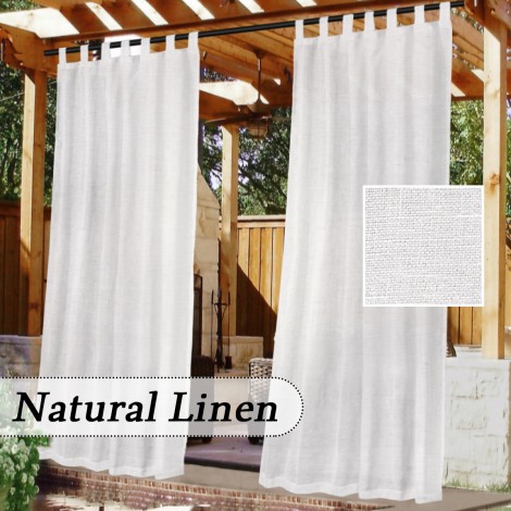 Linen window screen outdoor waterproof outdoor pavilion terrace curtain finished curtain outdoor hanging curtain