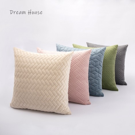 Modern simple light luxury geometric quilted pillow cover model room sofa pillow bedroom bedside cushion waist pillow