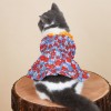 Spring and summer thin Korean ins pet dog cat clothes summer anti falling wool cloth even blue and White Sleeveless suspender skirt