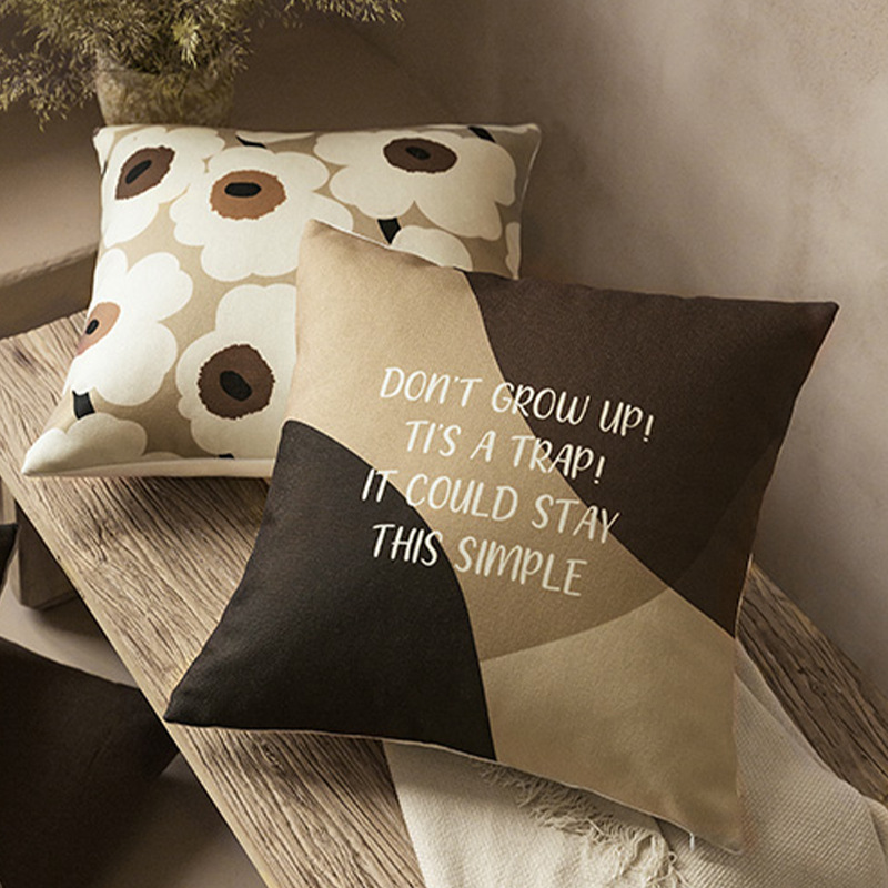 Printed home living room sofa pillow cover ins simple pillow cover Nordic waist pillow cushion cover