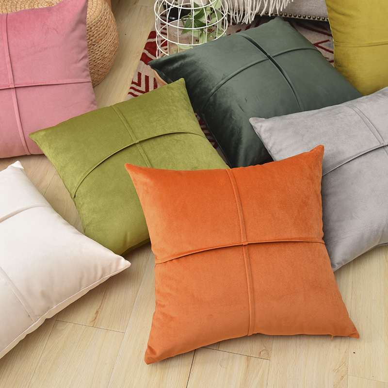 Pillow cover living room sofa velvet cushion light luxury model room sofa pillow back Plush sofa pillow cover