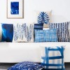 Home blue pillow cover geometric plant Mermaid summer Pillow Cover Blue Summer