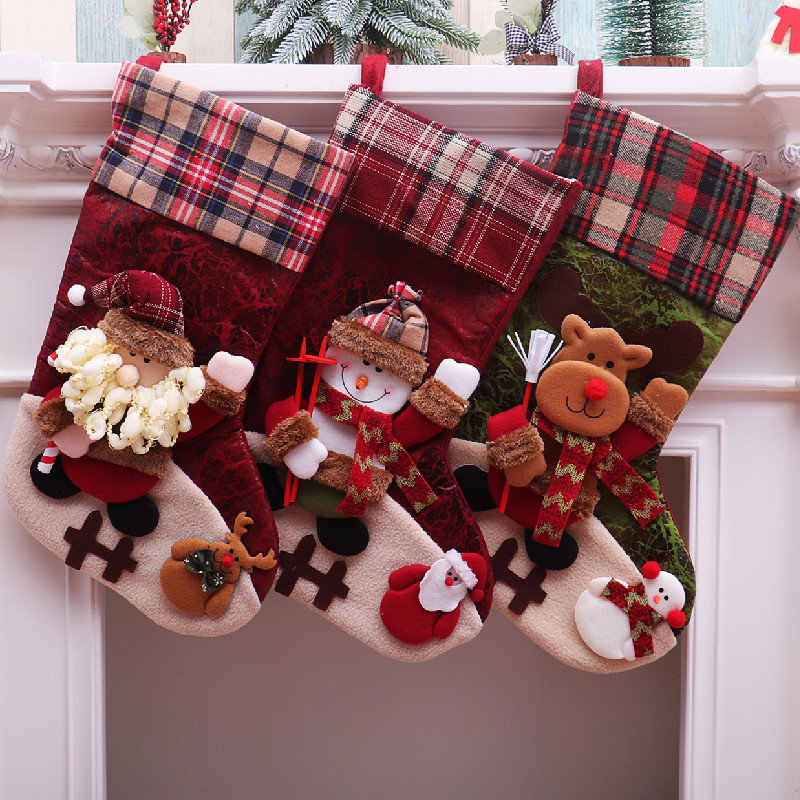 Large Christmas stockings decorations Christmas Gift Bag Christmas Snowman stockings Christmas gift bag Candy Bag