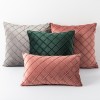 Nordic style velvet pillow case sofa pillow case living room cushion embossed rhombic velvet waist pillow back