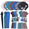 European and American sports Yoga short sleeve suit women's drawstring fitness suit high-end seamless Yoga SUIT XL 