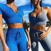 European and American sports Yoga short sleeve suit women's drawstring fitness suit high-end seamless Yoga SUIT XL 