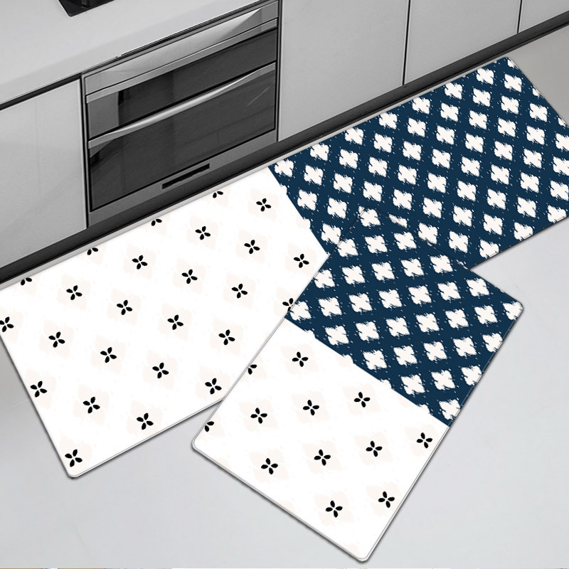 Gray floor mat waterproof and oil proof PVC foam leather kitchen floor mat thickened