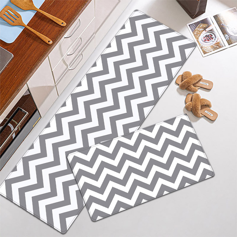 Floor mat waterproof, oil proof and anti slip washable PVC leather foam kitchen floor mat