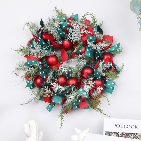 Christmas decorations Nordic style Christmas ball ribbon wreath home wall hanging door hanging decoration