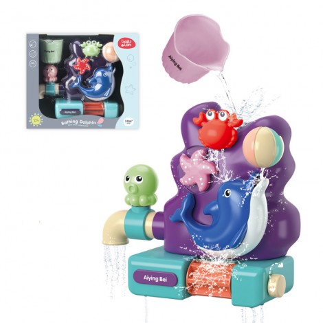 Children's water shower toy summer bath baby bathroom bath cartoon dolphin spray shower toy interactive