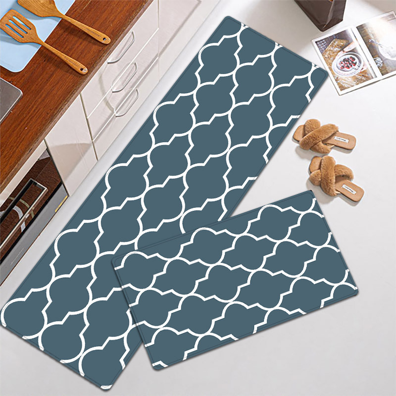 PVC leather kitchen foot mat thickened floor mat waterproof, anti oil, anti slip and anti fall kitchen floor mat