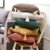 Cotton linen tassel pillow sofa cushion pillow Nordic linen pillow cover bedside backrest sofa pillow cover