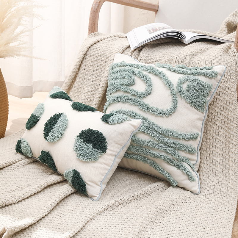 Nordic Moroccan Style tufted pillow sitting room sofa tassel cushion bedroom model room pillow case