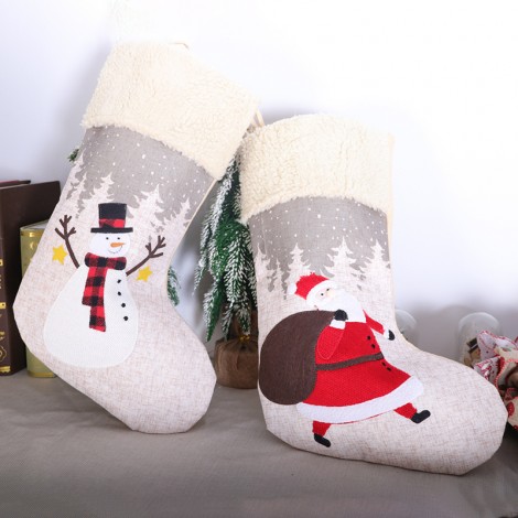 Christmas decoration stockings Christmas stockings pendant Christmas Snowman Christmas stockings Santa Claus Christmas decoration stockings