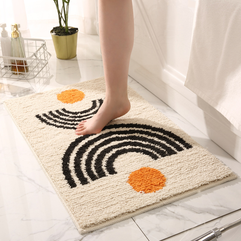 Simple toilet door mat water absorbent foot mat home bathroom non slip mat Door Mat Carpet
