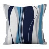 Geometric Pillow Cover Blue Gray geometric wave lattice pillow cover haze blue peach skin velvet pillow cover