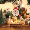 Christmas decorations LED luminous Santa Claus shape wooden Christmas ornaments hotel window layout