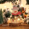 Christmas decorations LED luminous Santa Claus shape wooden Christmas ornaments hotel window layout