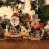 Christmas decorations LED luminous Santa Claus shape wooden Christmas ornaments hotel window layout
