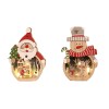 Christmas decorations LED luminous Santa Claus shape wooden Christmas ornaments hotel window layout